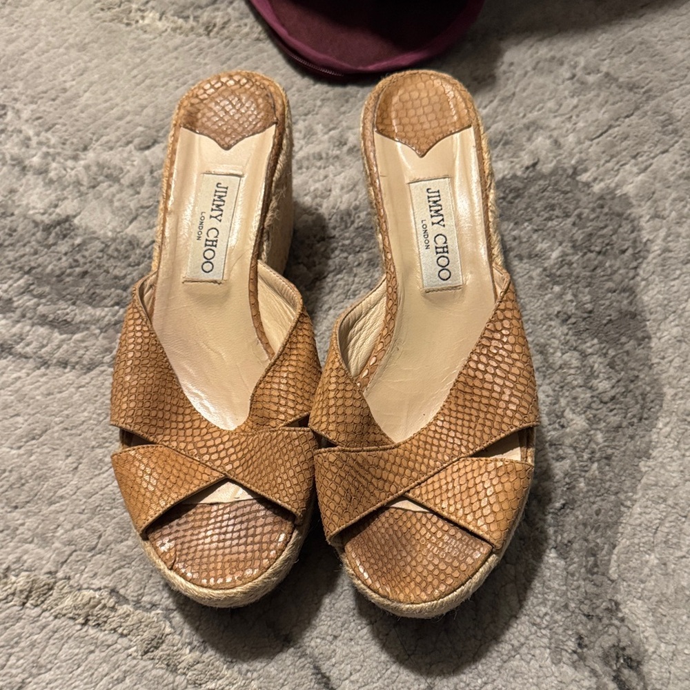 Jimmy Choo Brown Espadrille Wedges